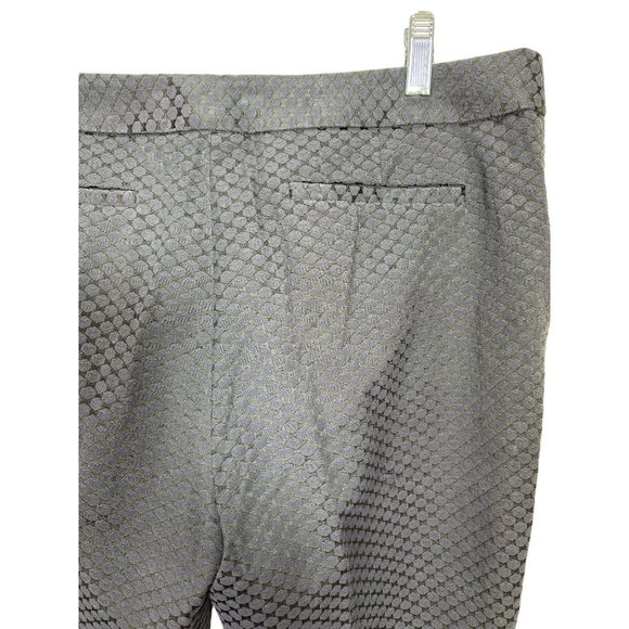 Ted Baker London Pants US 10 Black Green Daseat Waffle Cropped Notched Stretch - Picture 6 of 12